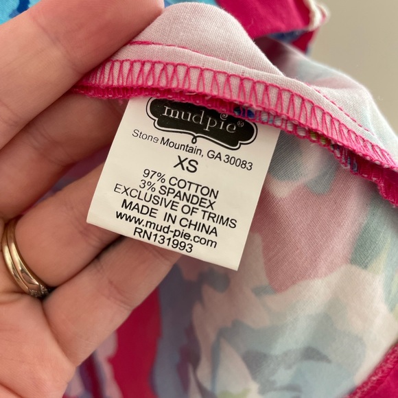 Mud Pie Pink Mia Embroidered Floral Dress XS - Picture 5 of 6